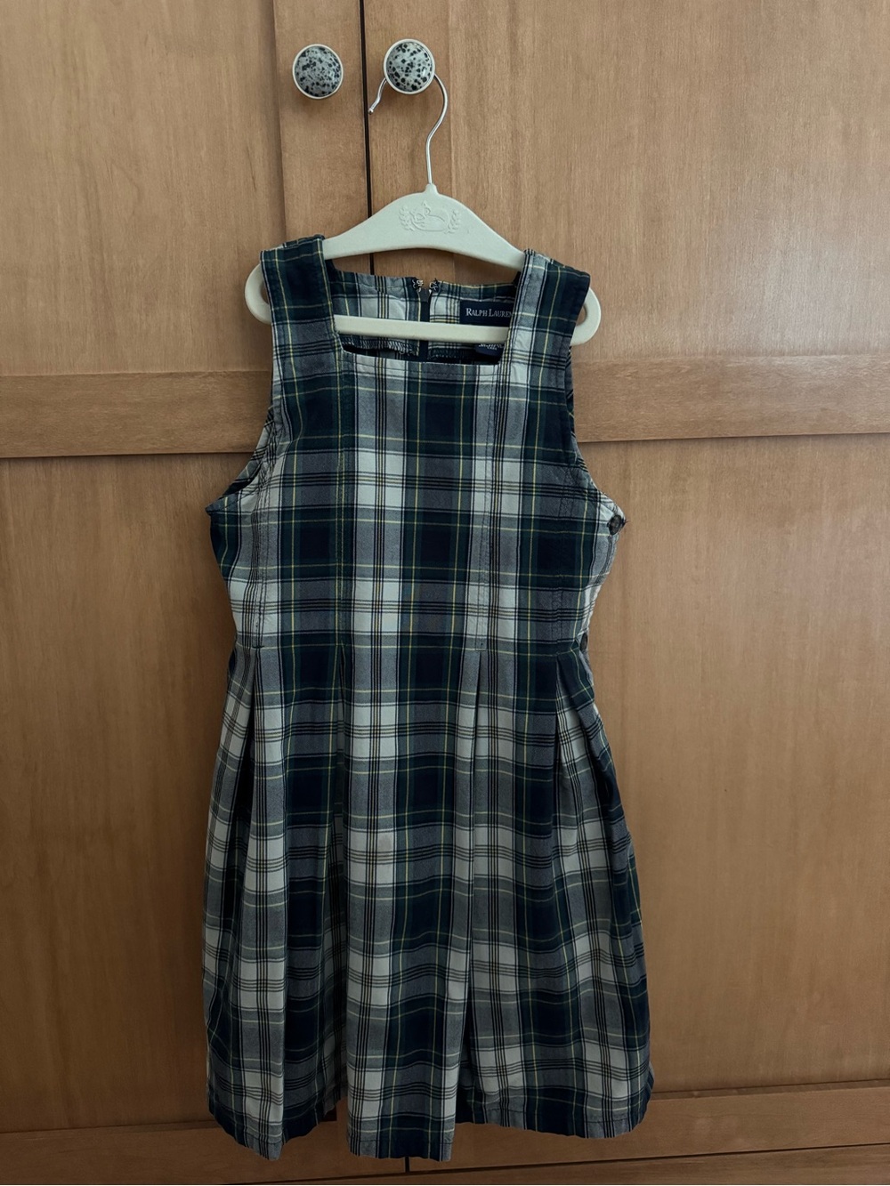Ralph Lauren Girls Size 5 Plaid Cotton Jumper Dress – Pleated Skirt